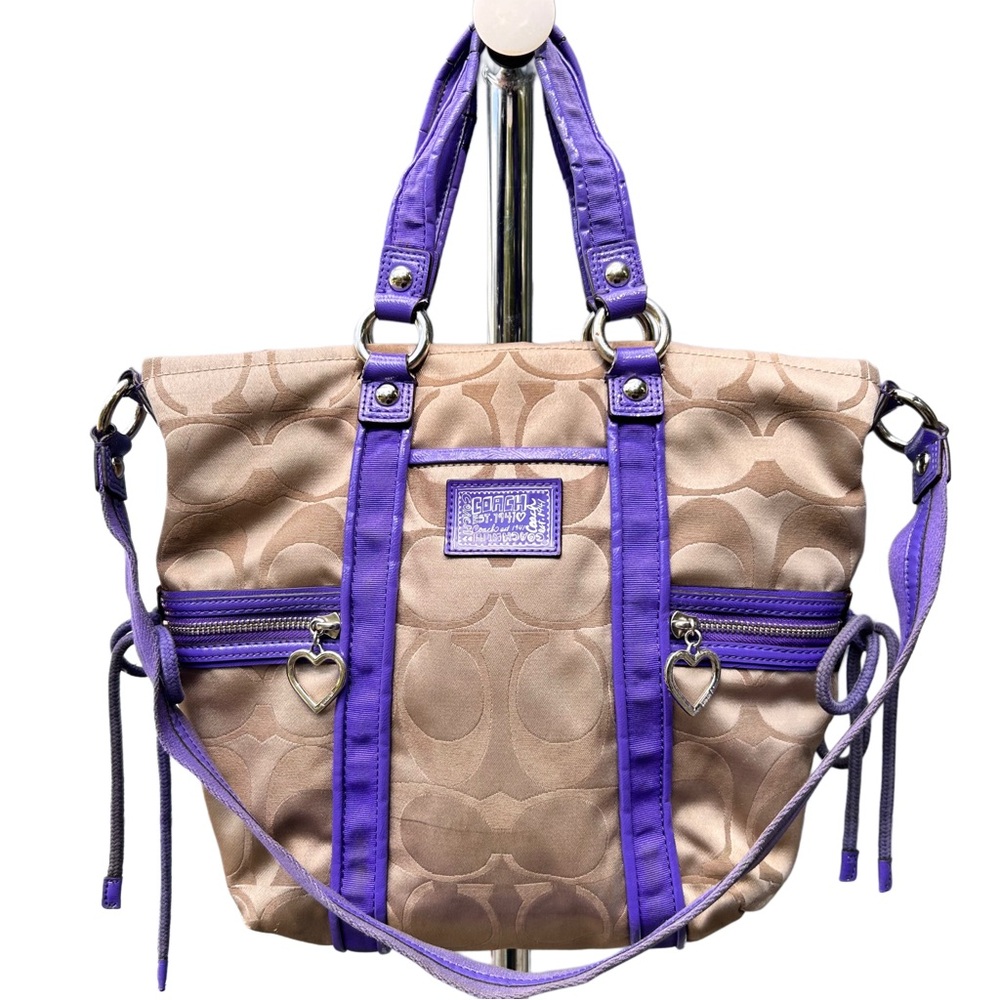 Coach Purple and Tan Poppy Bag